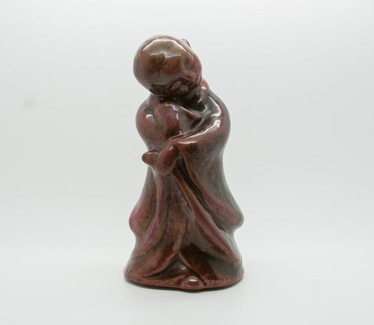 GERTRUD KUDIELKA L. Hjorth Deep Red & Brown Glazed Oriental Woman Stoneware Sculpture Mollaris.com 