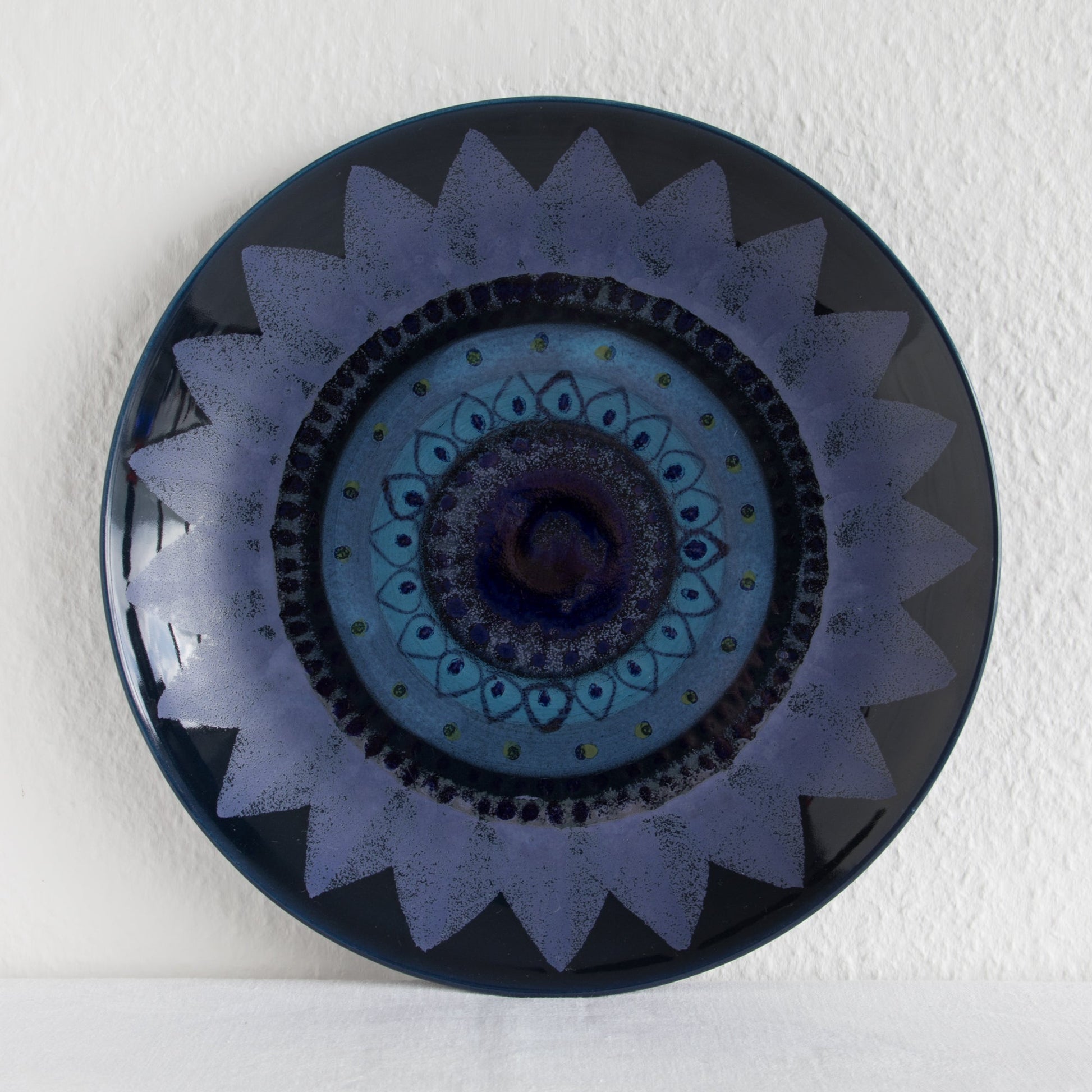 HILKKA LIISA AHOLA Arabia Tableware Blue Sunflower Porcelain Charger Mollaris.com 