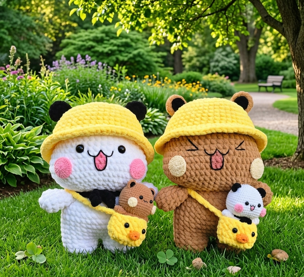 Combo-deal! Bubu & Dudu (10cm & 30cm) crochet patterns by Min's Crafts