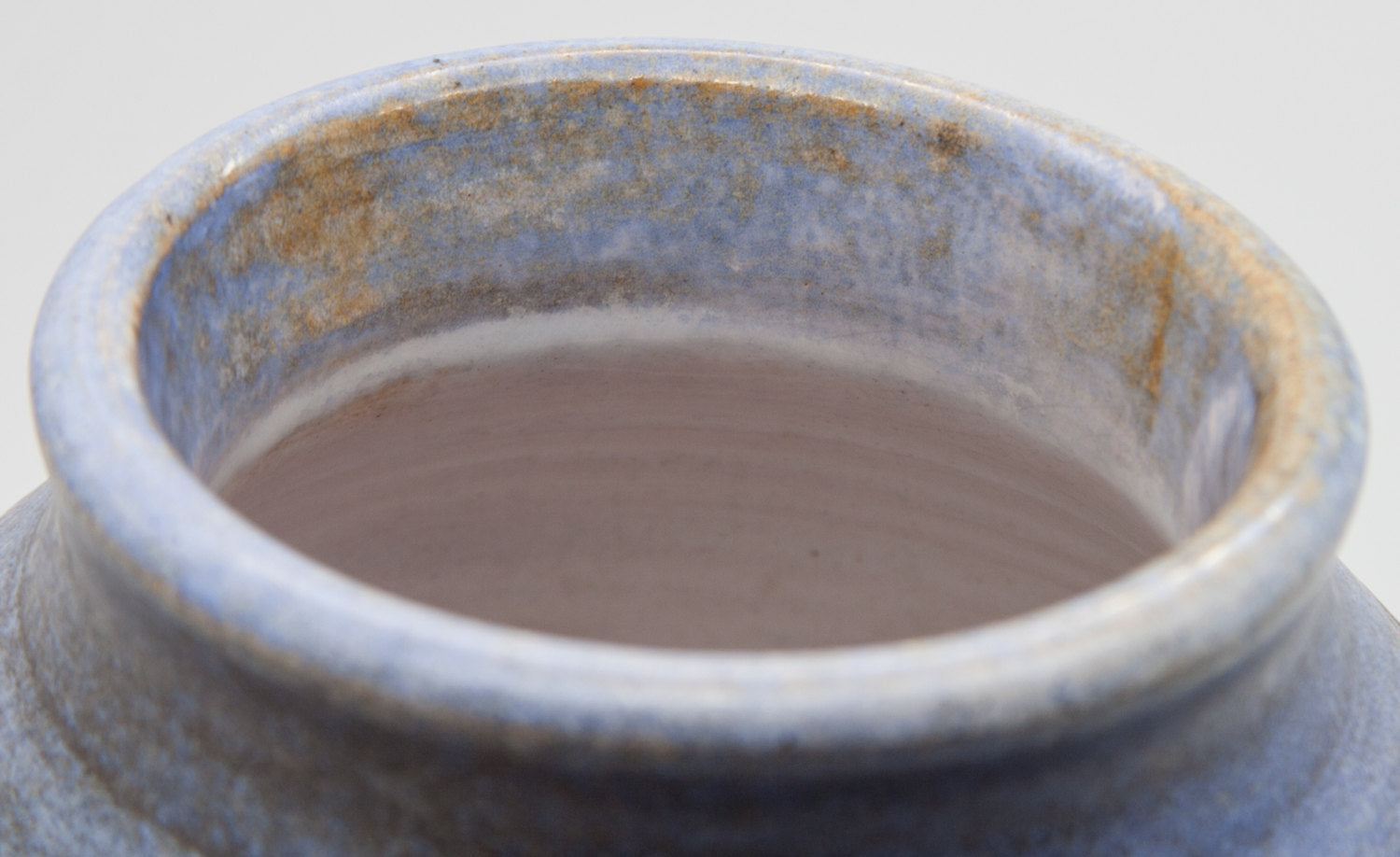 JOHGUS Studio Zig Zag Decorated Blue and Grey Glazed Stoneware Vase Mollaris.com 