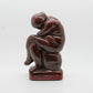 KAI NIELSEN L. Hjorth Deep Red and Brown Glazed Grieving Woman Stoneware Sculpture Mollaris.com 