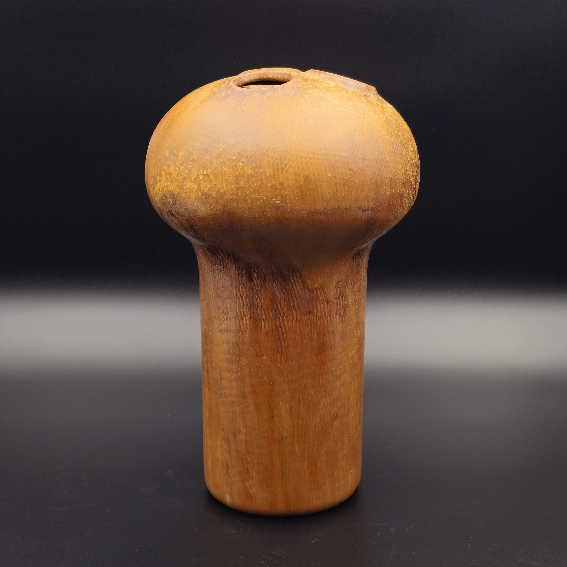 KNABSTRUP Brown Glazed Scales Mushroom Stoneware Vase Mollaris.com 