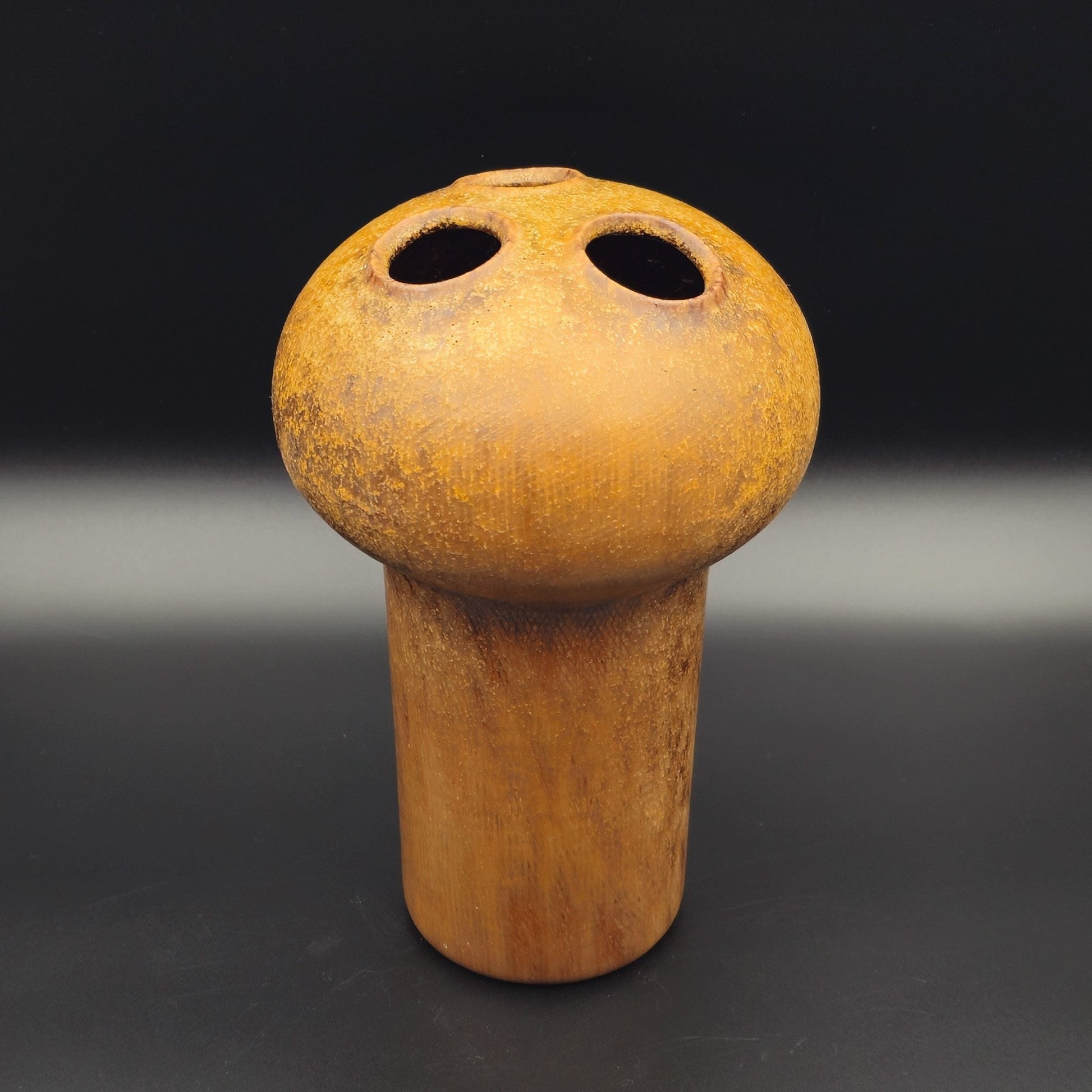 KNABSTRUP Brown Glazed Scales Mushroom Stoneware Vase Mollaris.com 