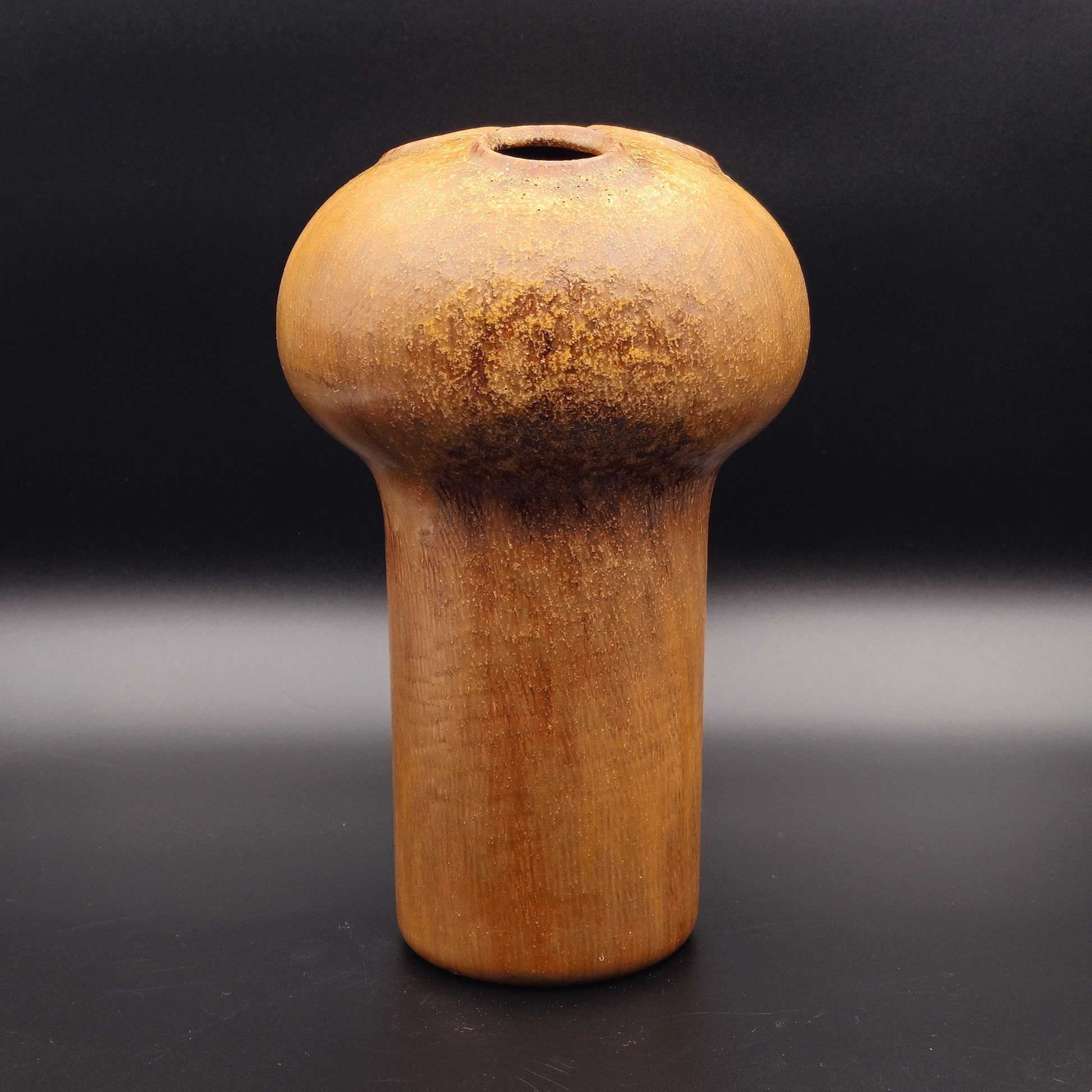 KNABSTRUP Brown Glazed Scales Mushroom Stoneware Vase Mollaris.com 