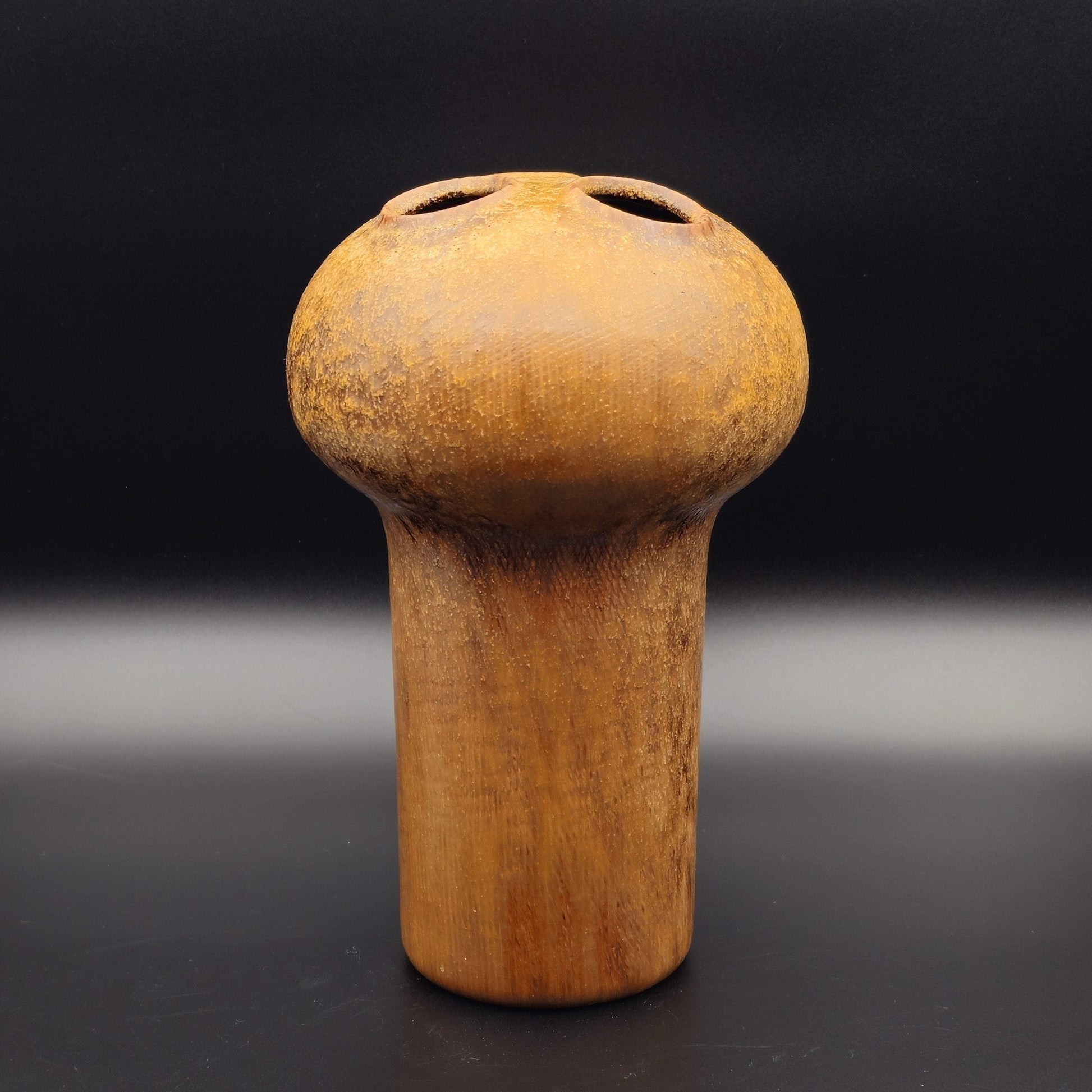 KNABSTRUP Brown Glazed Scales Mushroom Stoneware Vase Mollaris.com 