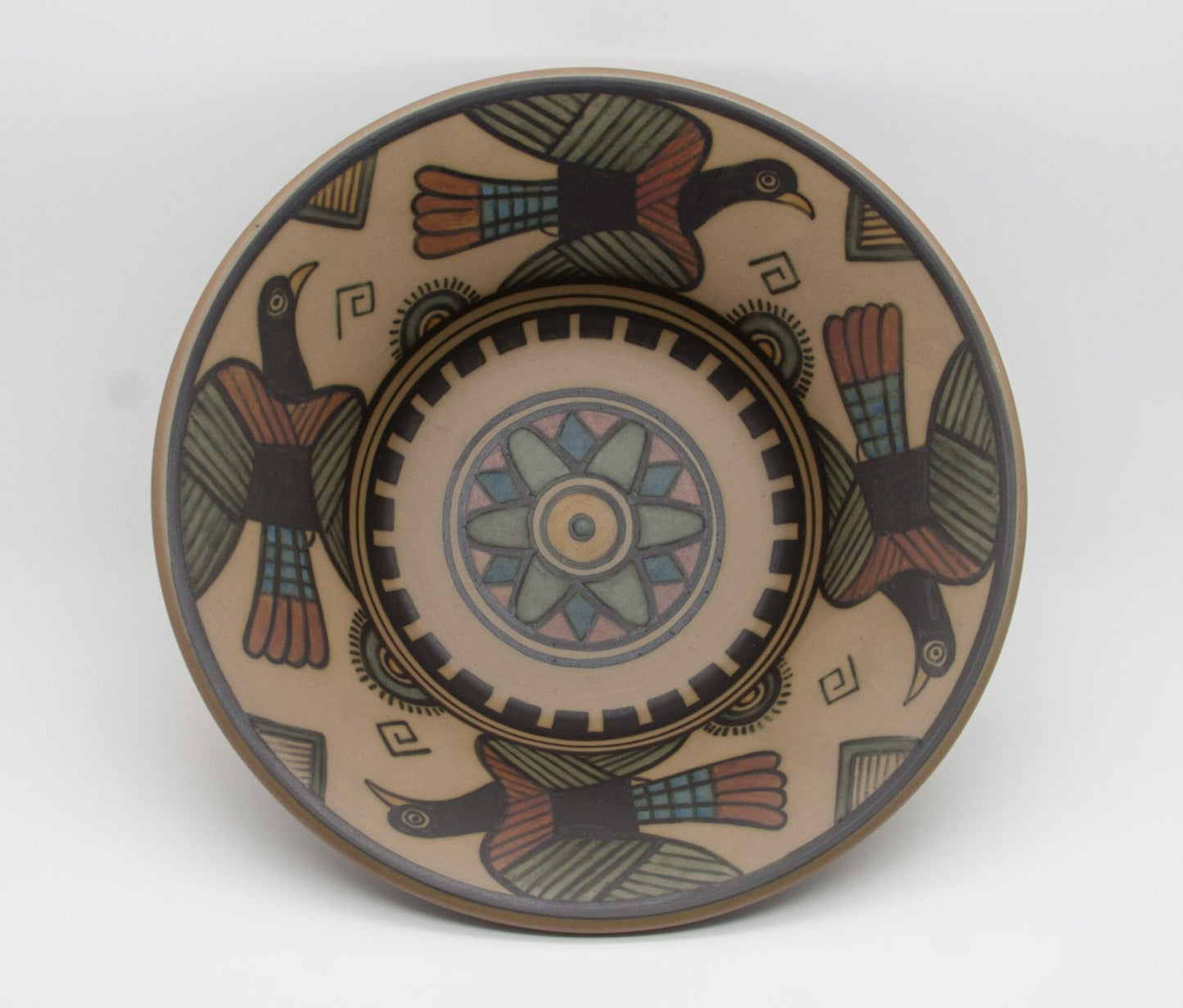 L. HJORTH Decorated Stylized Bird Ceramic Bowl Mollaris.com 