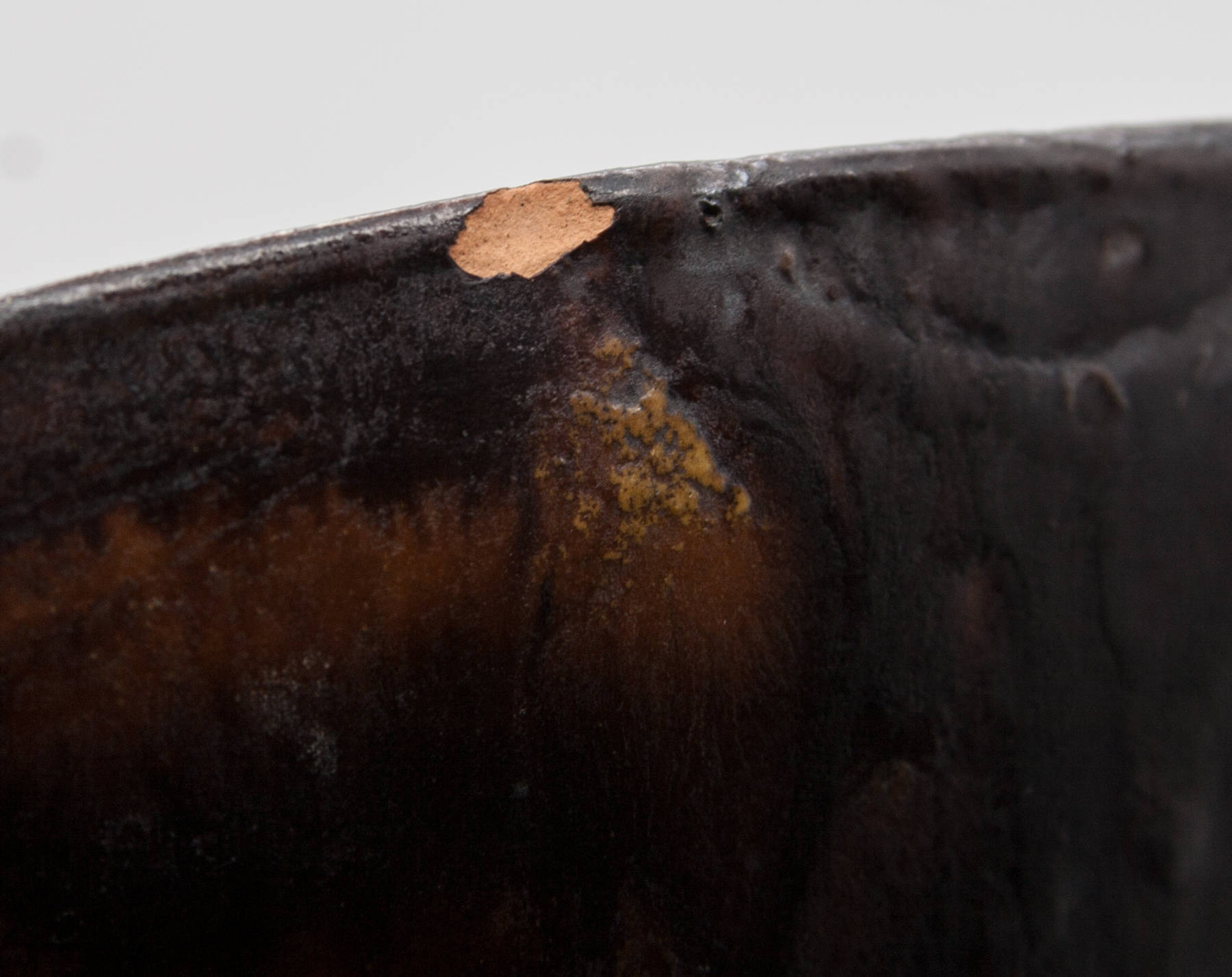 MARCELLO FANTONI Orange Brown Glazed Stoneware Tray Bowl Mollaris.com 