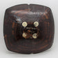 MARCELLO FANTONI Orange Brown Glazed Stoneware Tray Bowl Mollaris.com 