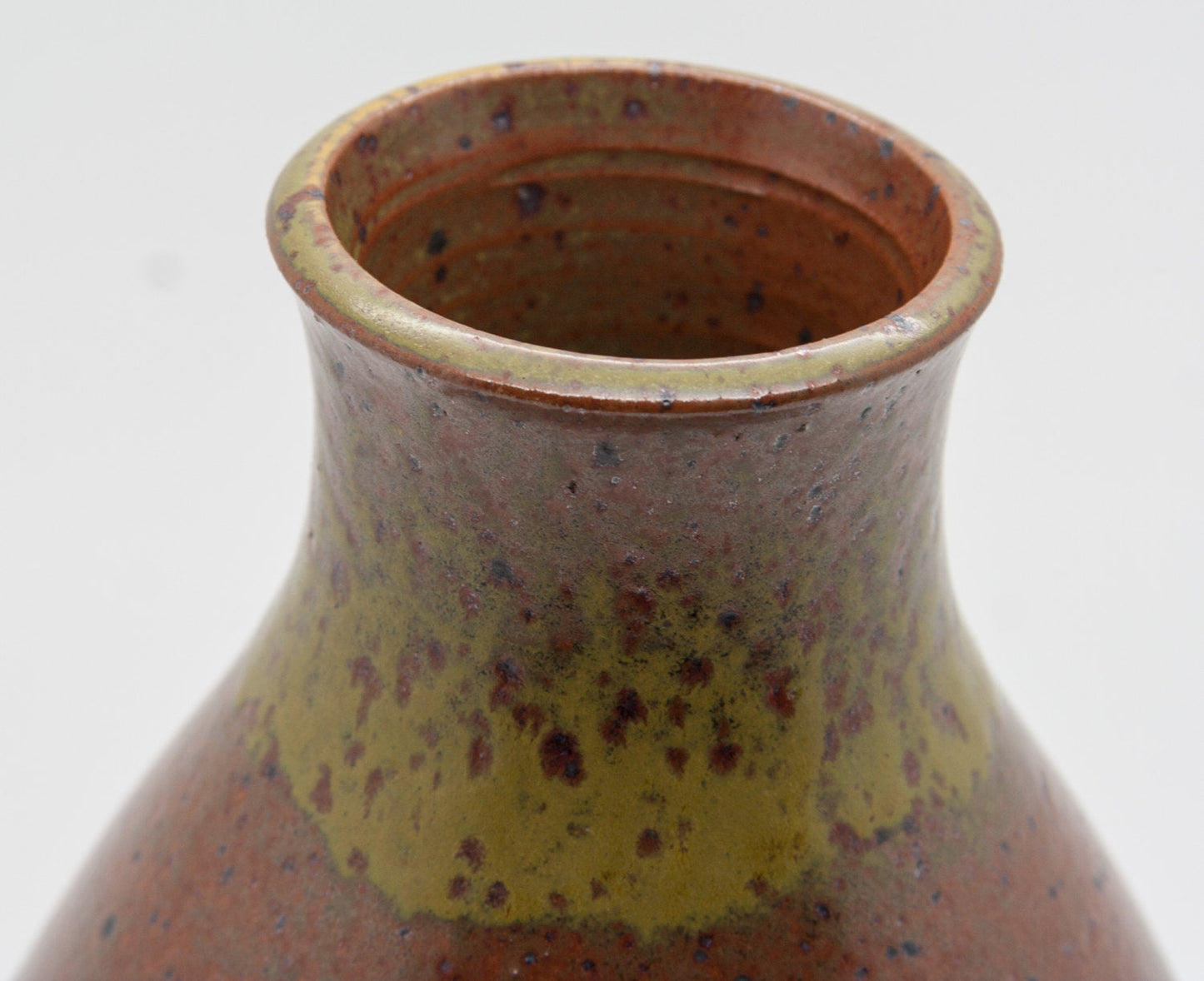 MARIANNE STARCK / MICHAEL ANDERSEN Brown Yellow Glazed Stoneware Vase Mollaris.com 