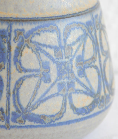 MARIANNE STARCK / MICHAEL ANDERSEN Geometric Patterned Blue Grey Glazed Stoneware Vase Mollaris.com 