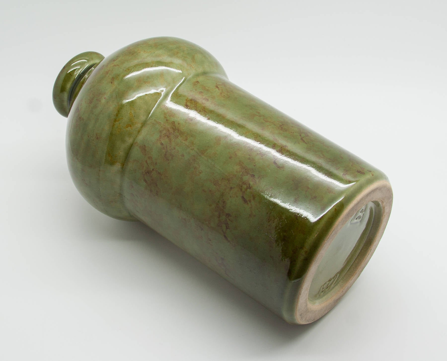 MARIANNE STARCK / MICHAEL ANDERSEN Green Glazed Stoneware Vase Mollaris.com 