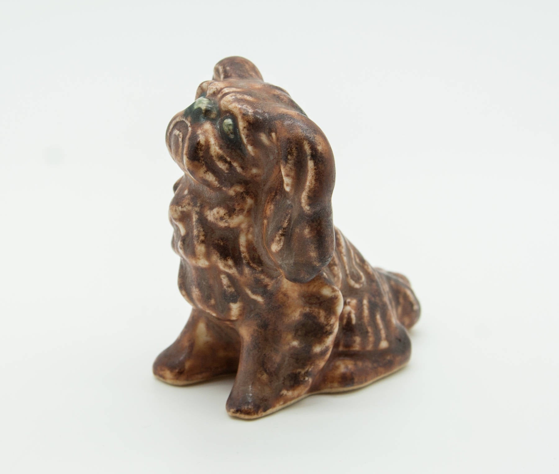 MICHAEL ANDERSEN Brown Glazed Stoneware Pekingese Puppy Figurine Mollaris.com 