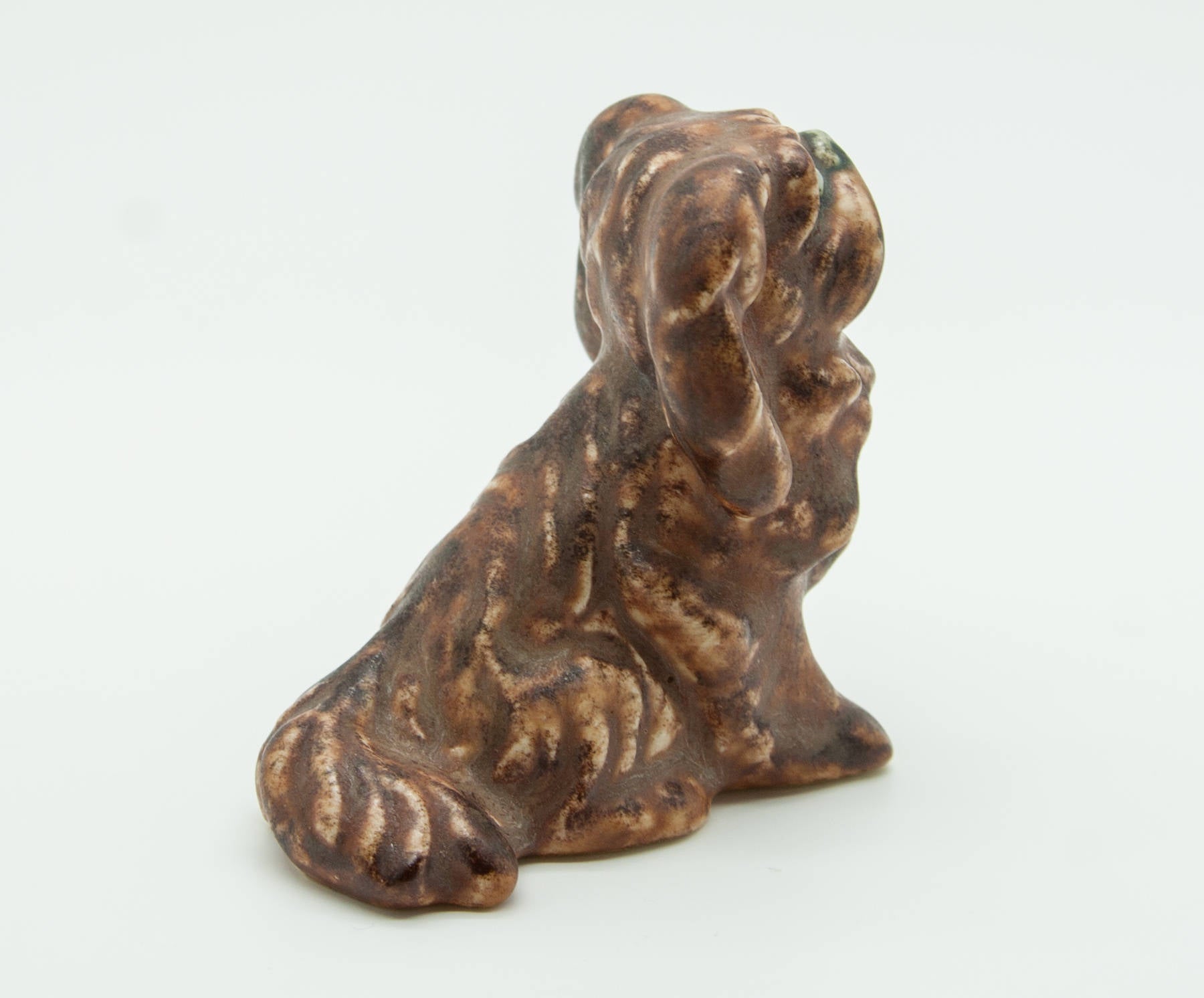 MICHAEL ANDERSEN Brown Glazed Stoneware Pekingese Puppy Figurine Mollaris.com 