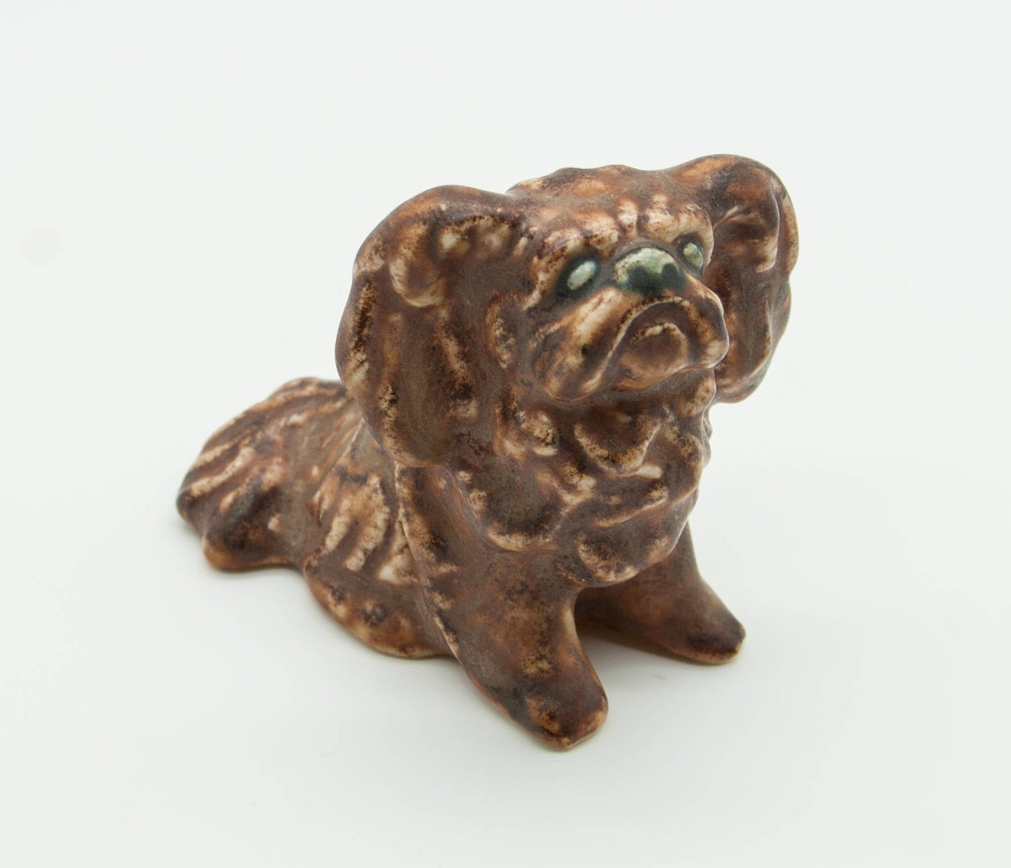 MICHAEL ANDERSEN Brown Glazed Stoneware Pekingese Puppy Figurine Mollaris.com 
