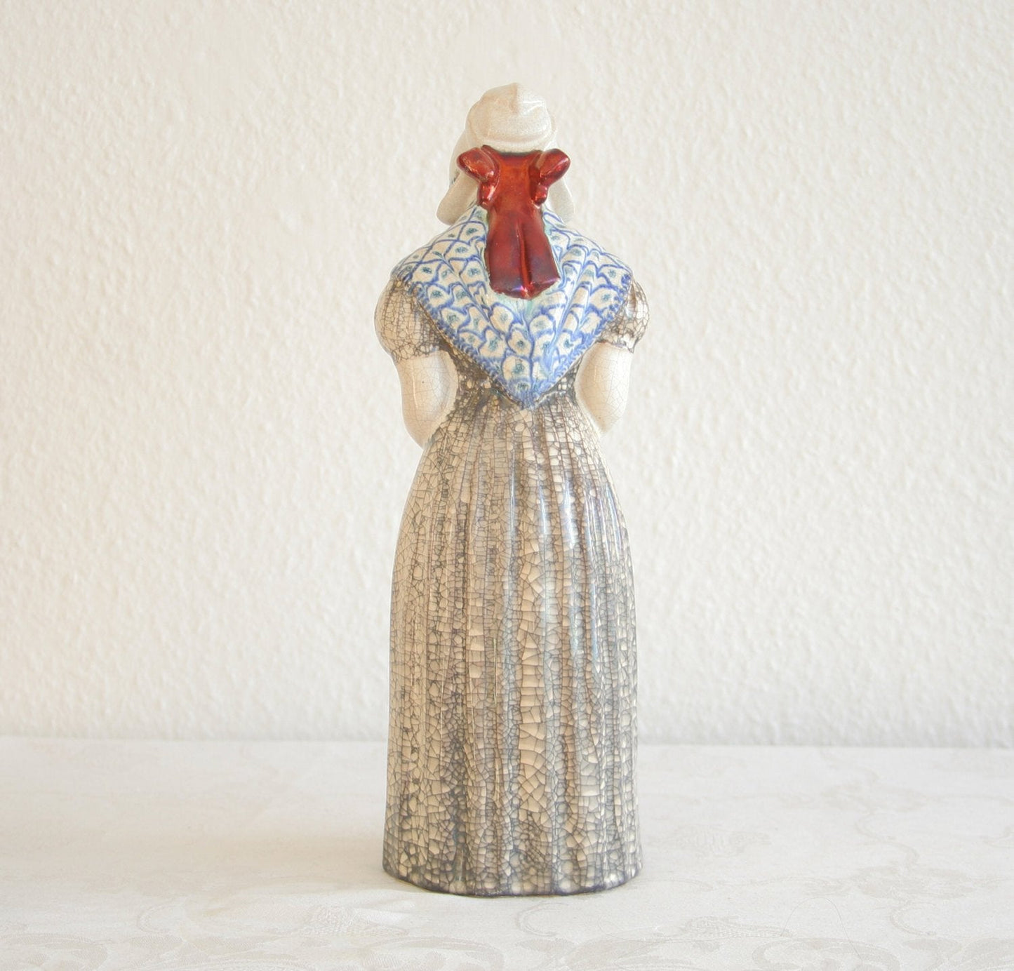 MICHAEL ANDERSEN Large Decorated Woman in Traditional Bornholm Dress Ceramic Figurine Mollaris.com 