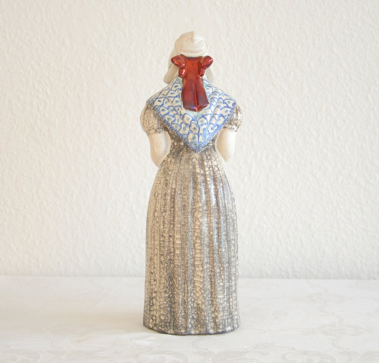 MICHAEL ANDERSEN Large Decorated Woman in Traditional Bornholm Dress Ceramic Figurine Mollaris.com 