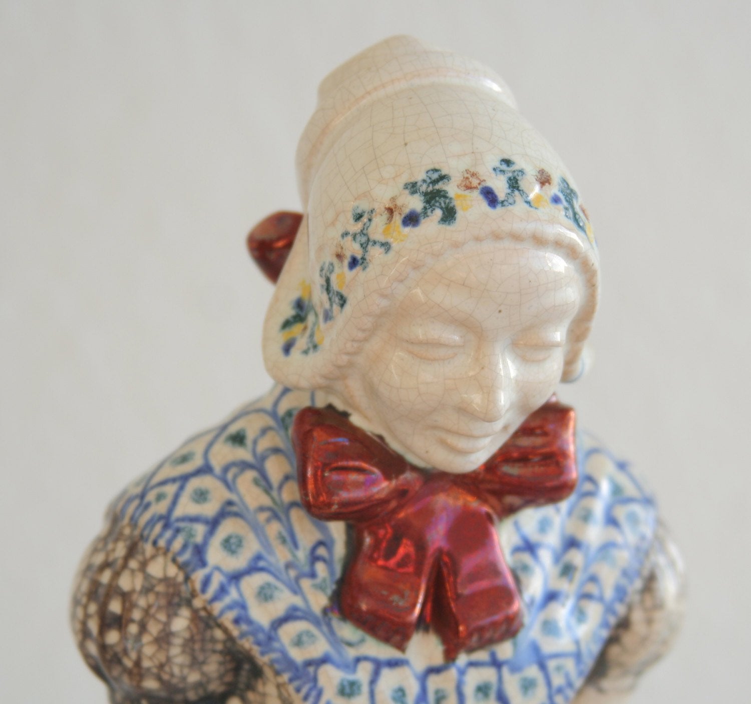 MICHAEL ANDERSEN Large Decorated Woman in Traditional Bornholm Dress Ceramic Figurine Mollaris.com 