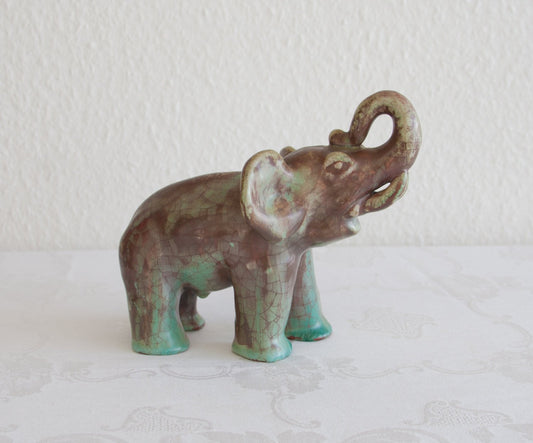 MICHAEL ANDERSEN Persia Glazed Ceramic Elephant Figurine Mollaris.com 