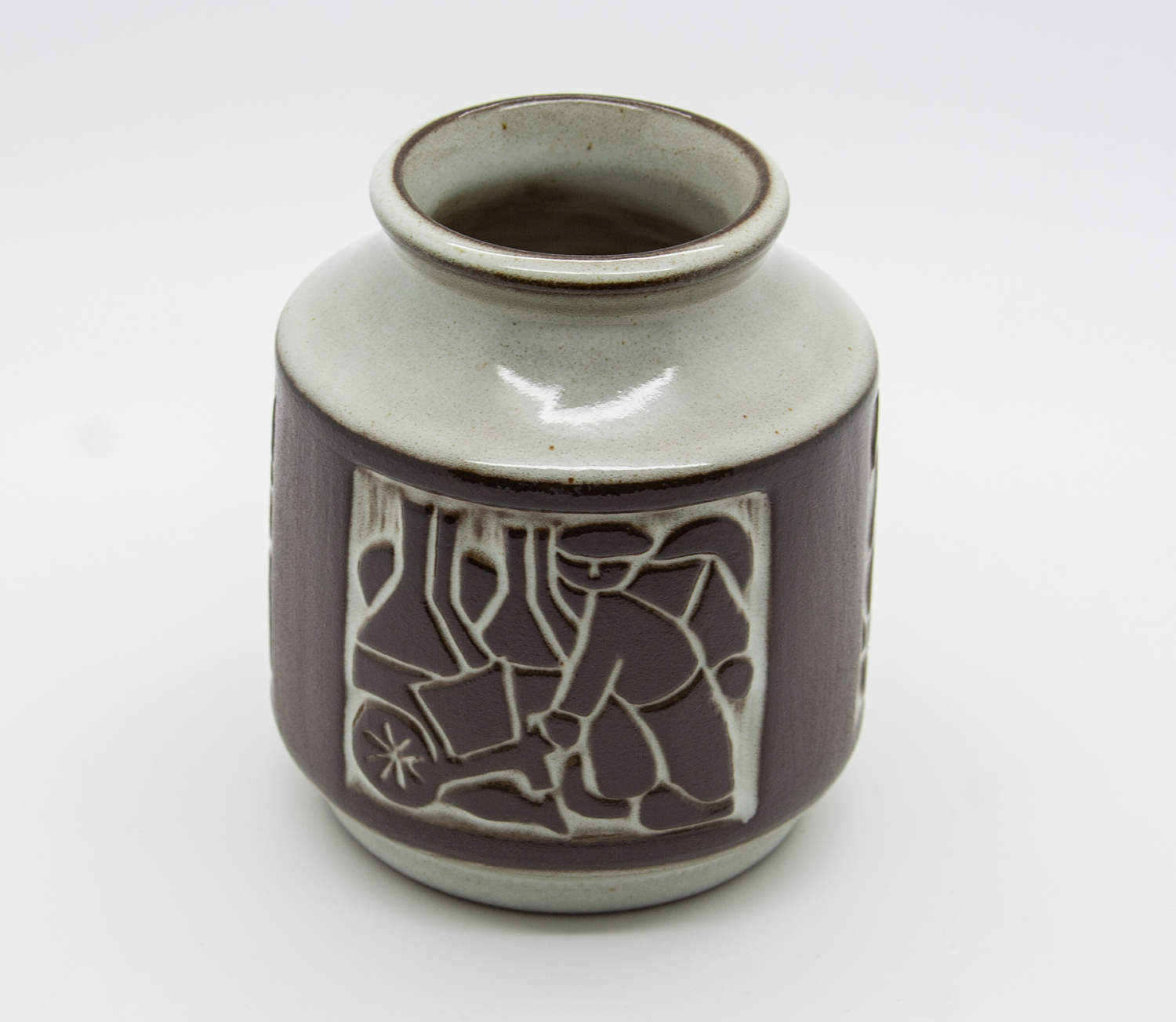MICHAEL ANDERSEN Small Grey Brown Glazed Vase Mollaris.com 