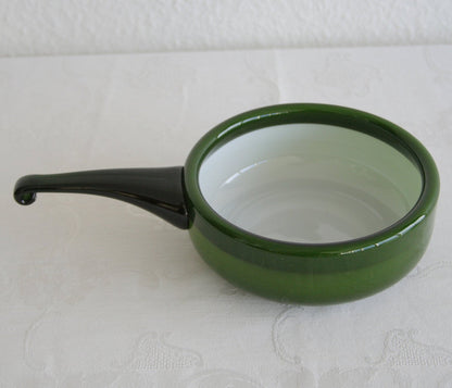 MICHAEL BANG Kastrup Holmegaard PALET Large Emerald Green Handled Cased Glass Bowl Mollaris.com 