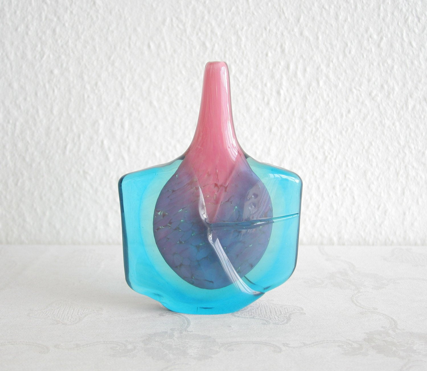 MICHAEL HARRIS Mdina Studio Sommerso Axe Head Fish Glass Vase Mollaris.com 