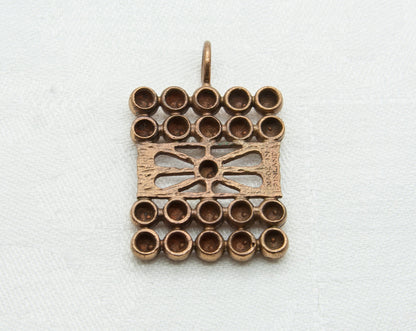 Modernist PERTTI PEURI Brutalist Finnish Bronze Pendant Mollaris.com 