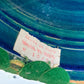 Monumental Bitossi ALDO LONDI Blue & Green Glazed Horizontal Bands Ceramic Table / Floor Lamp Mollaris.com 