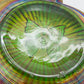NORTHWOOD Carnival Glass Green BUTTERFLY Bonbon Card Tray Threaded Back Mollaris.com 