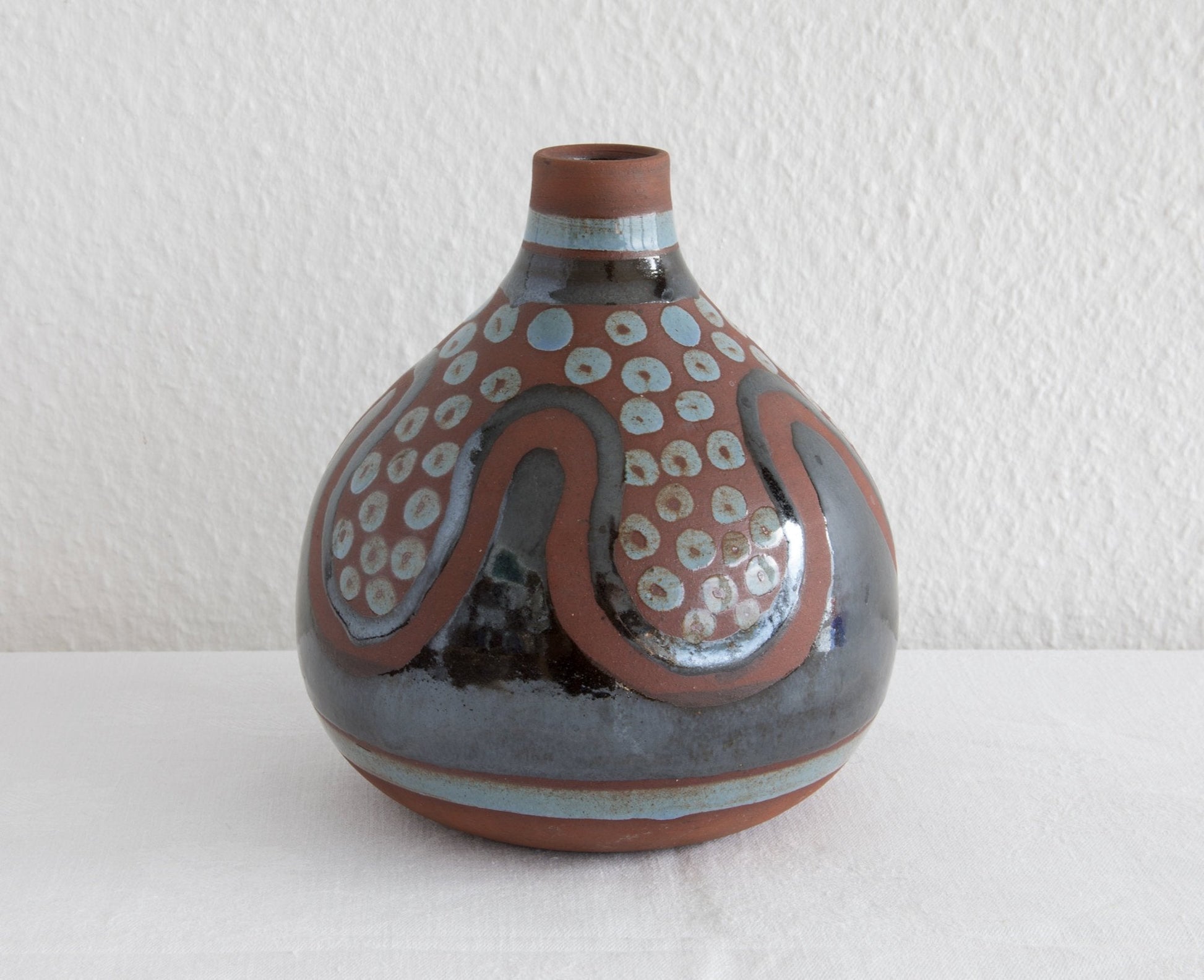OSA Aase Frederiksen Abstract Grey Black Decorated Ceramic Vase Mollaris.com 