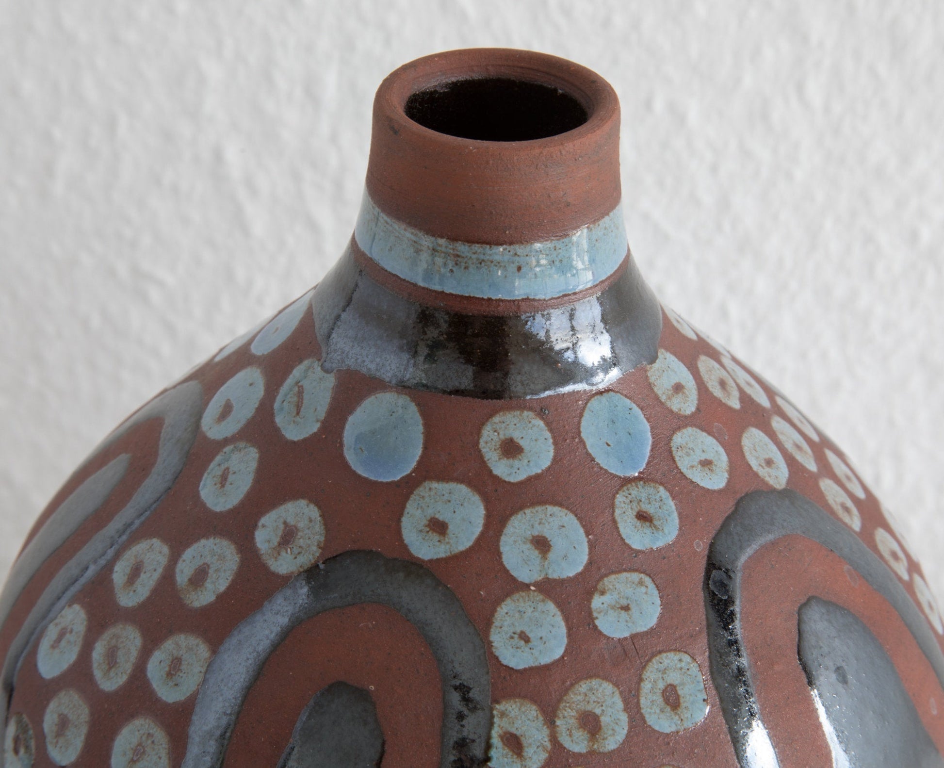 OSA Aase Frederiksen Abstract Grey Black Decorated Ceramic Vase Mollaris.com 