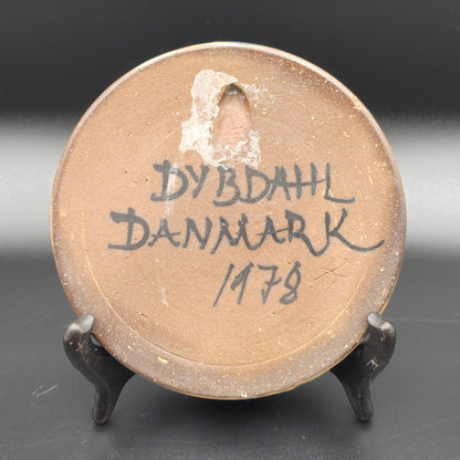 PALLE & MARGRETHE DYBDAHL ICE SKATER WINTER LANDSCAPE ROUND CERAMIC WALL TILE | 20TH CENTURY Mollaris.com 