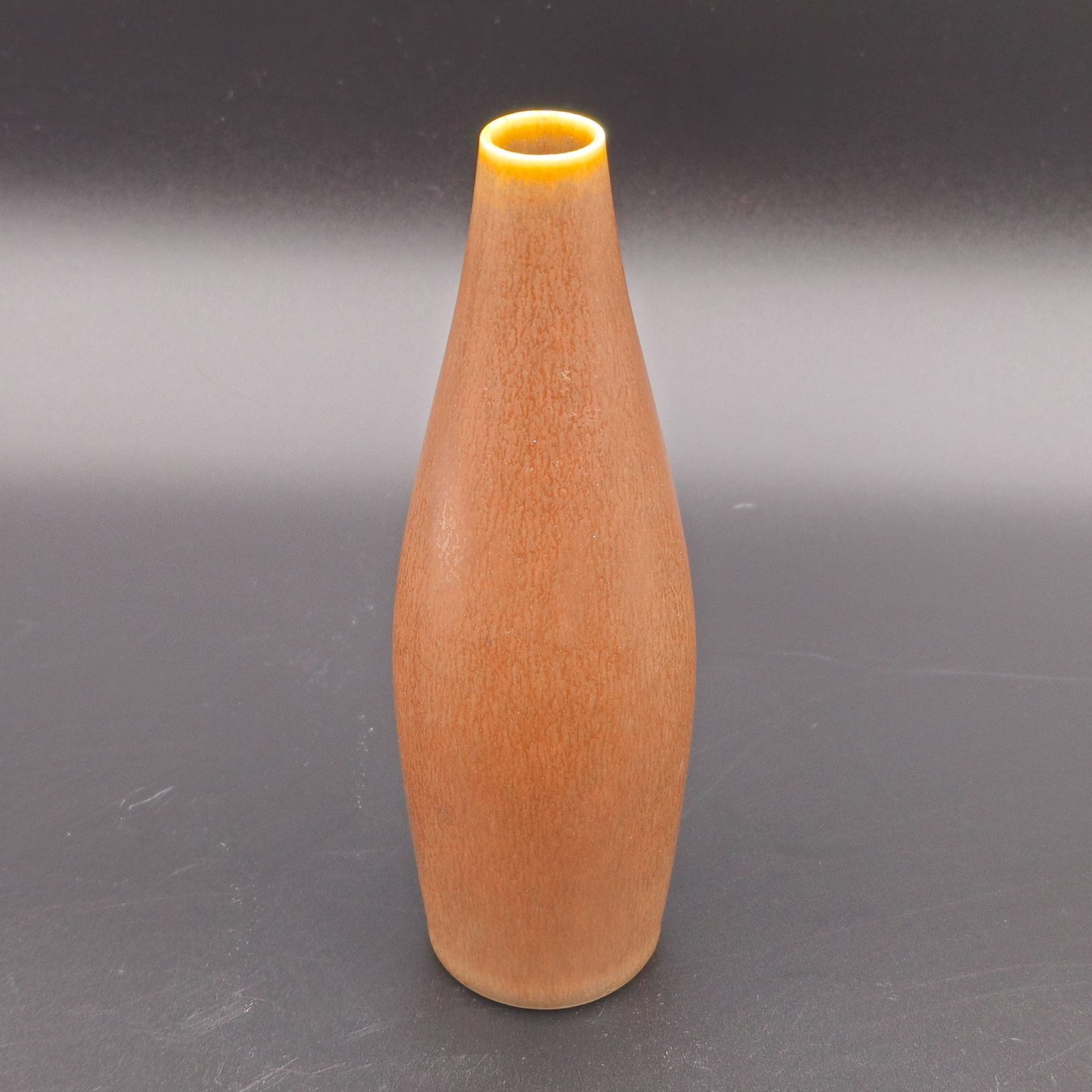 PER LINNEMANN SCHMIDT PALSHUS DARK BROWN HAREFUR GLAZED TORPEDO STONEWARE VASE | 20TH CENTURY Mollaris.com 