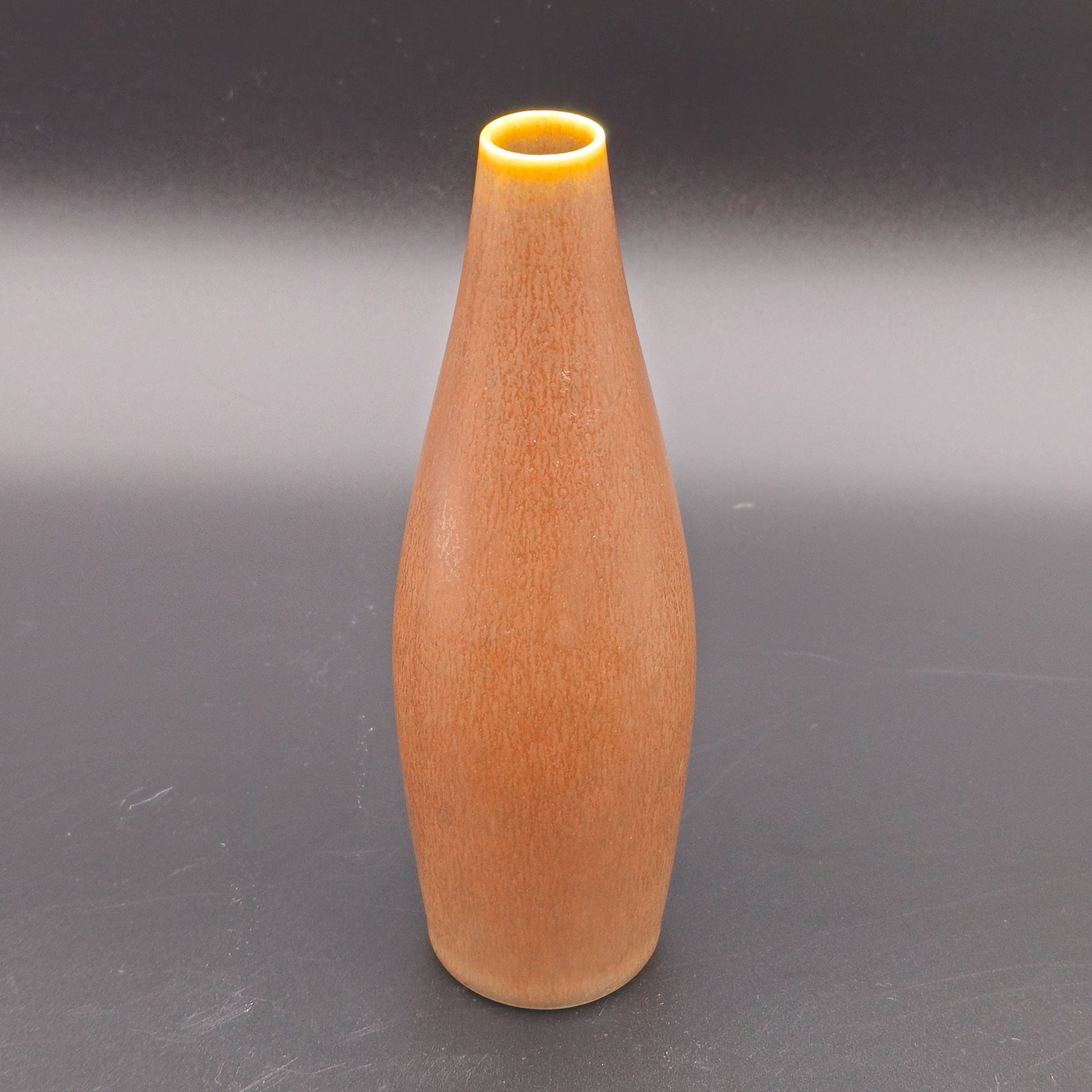 PER LINNEMANN SCHMIDT PALSHUS DARK BROWN HAREFUR GLAZED TORPEDO STONEWARE VASE | 20TH CENTURY Mollaris.com 