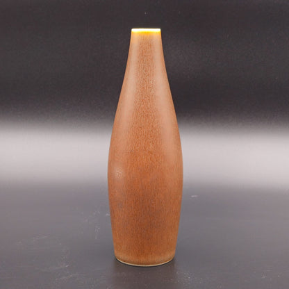 PER LINNEMANN SCHMIDT PALSHUS DARK BROWN HAREFUR GLAZED TORPEDO STONEWARE VASE | 20TH CENTURY Mollaris.com 