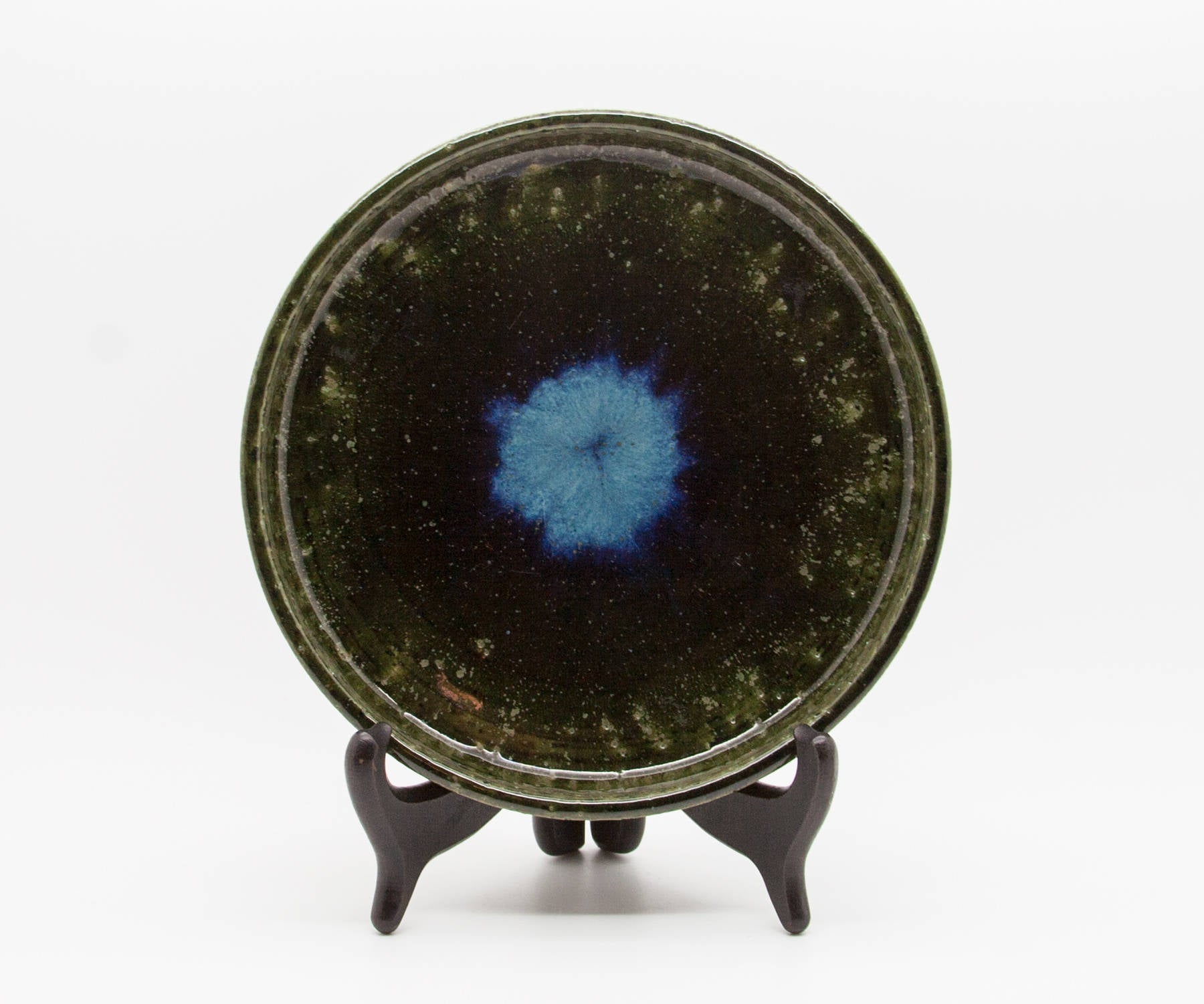 PER LINNEMANN SCHMIDT Palshus Green Blue Speckled Glazed Stoneware Tray Mollaris.com 