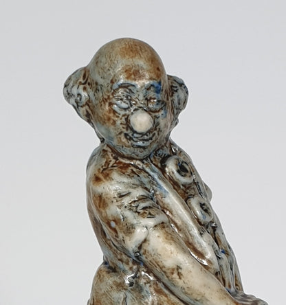 POUL HAUCH CARLSEN Brown Glazed Clown (Charlie Rivel) Stoneware Sculpture Mollaris.com 