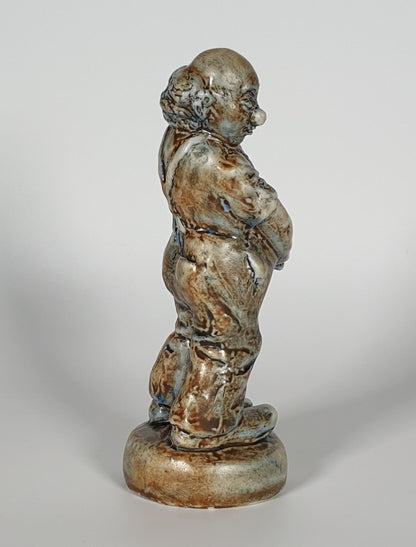 POUL HAUCH CARLSEN Brown Glazed Clown (Charlie Rivel) Stoneware Sculpture Mollaris.com 