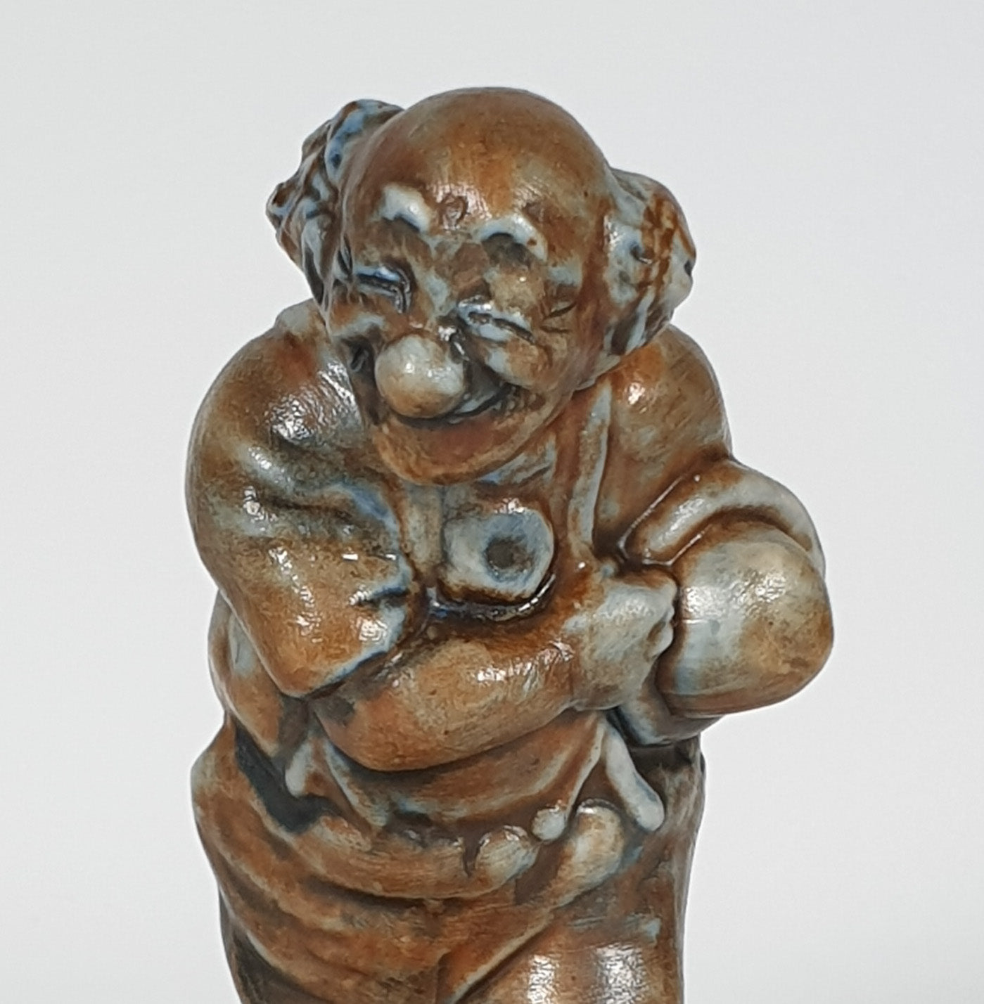 POUL HAUCH CARLSEN Brown Glazed Clown (Charlie Rivel) Stoneware Sculpture Mollaris.com 