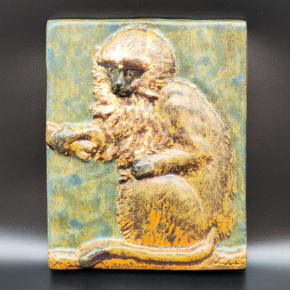 EJVIND NIELSEN MONKEY STONEWARE WALL PLAQUE | 20TH CENTURY