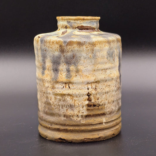 ARNE MÅRYD HÖGANÄS GREY BLUE BEIGE DRIP GLAZED STONEWARE VASE | 20TH CENTURY