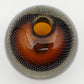 GUNNEL NYMAN NUUTAJÄRVI NOTSJÖ HUNTU YELLOW BROWN BUBBLE GLASS VASE | MID 20TH CENTURY