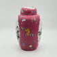 AN EXCEPTIONAL CHINESE FAMILLE ROSE LANDSCAPE INCISED RUBY GROUND LIDDED JAR | LATE REPUBLIC PERIOD, MID 20TH CENTURY