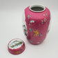 AN EXCEPTIONAL CHINESE FAMILLE ROSE LANDSCAPE INCISED RUBY GROUND LIDDED JAR | LATE REPUBLIC PERIOD, MID 20TH CENTURY