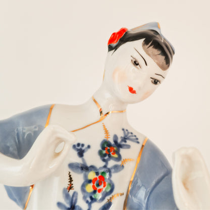 VERBILKI DANCING CHINESE GIRL PORCELAIN SCULPTURE | MID 20TH CENTURY