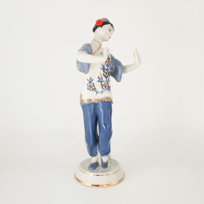 VERBILKI DANCING CHINESE GIRL PORCELAIN SCULPTURE | MID 20TH CENTURY