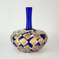 BENGT LINDBERG BERGDALA GLASBRUK GOLD LEAF BLUE GLASS VASE | LATE 20TH CENTURY