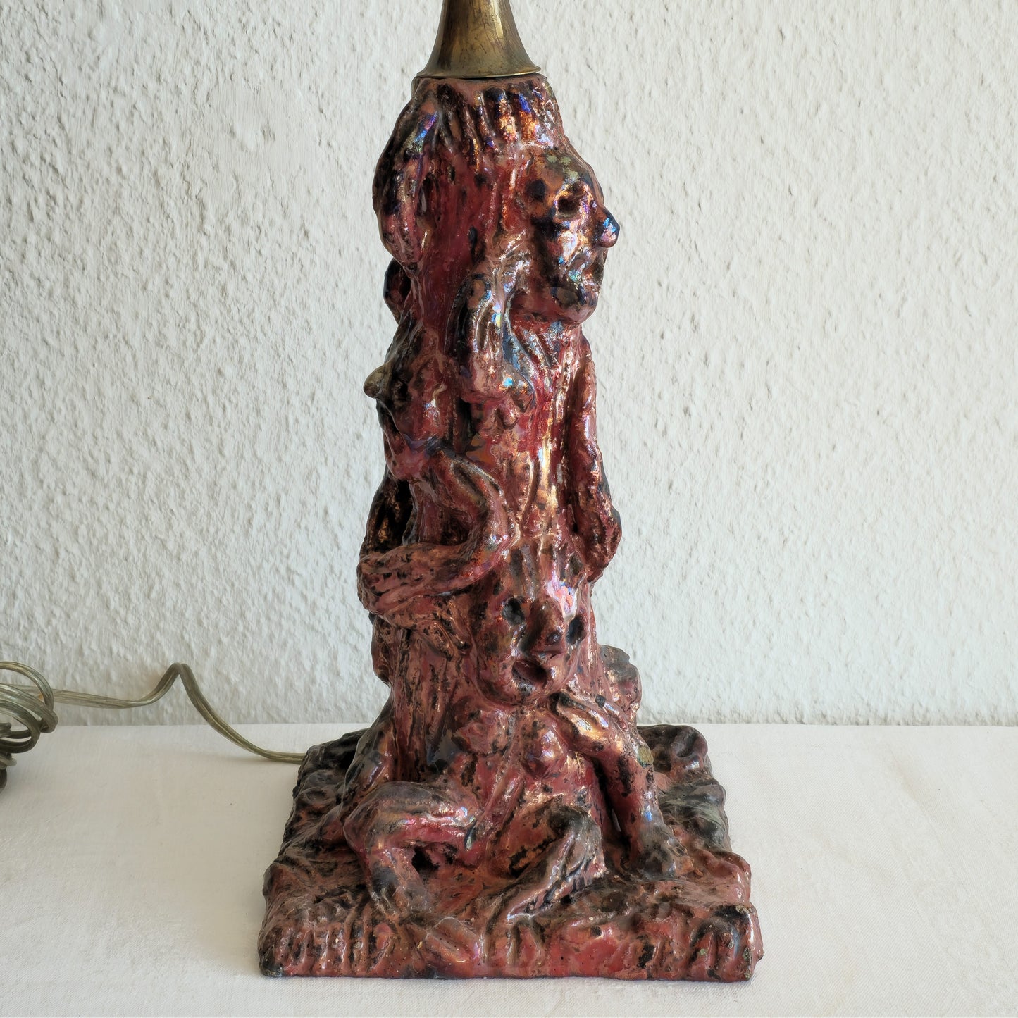 A UNIQUE THEODOR FRIESTAD (1876-1950) EGERSUNDS FAYANCEFABRIK SCULPTURAL CERAMIC LAMP | DATED 1938, 20TH CENTURY