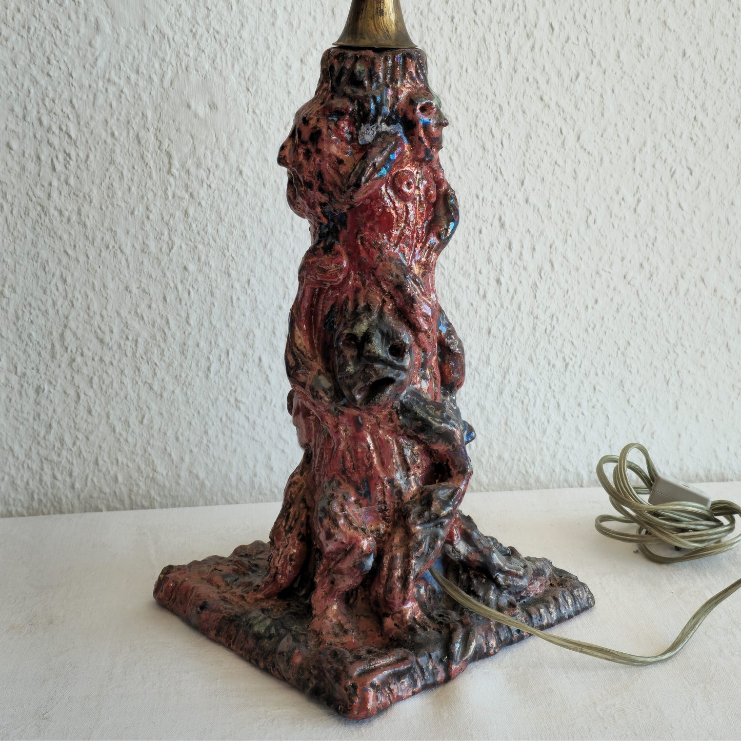 A UNIQUE THEODOR FRIESTAD (1876-1950) EGERSUNDS FAYANCEFABRIK SCULPTURAL CERAMIC LAMP | DATED 1938, 20TH CENTURY