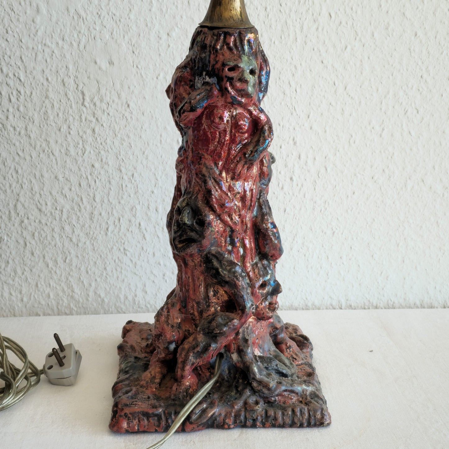 A UNIQUE THEODOR FRIESTAD (1876-1950) EGERSUNDS FAYANCEFABRIK SCULPTURAL CERAMIC LAMP | DATED 1938, 20TH CENTURY