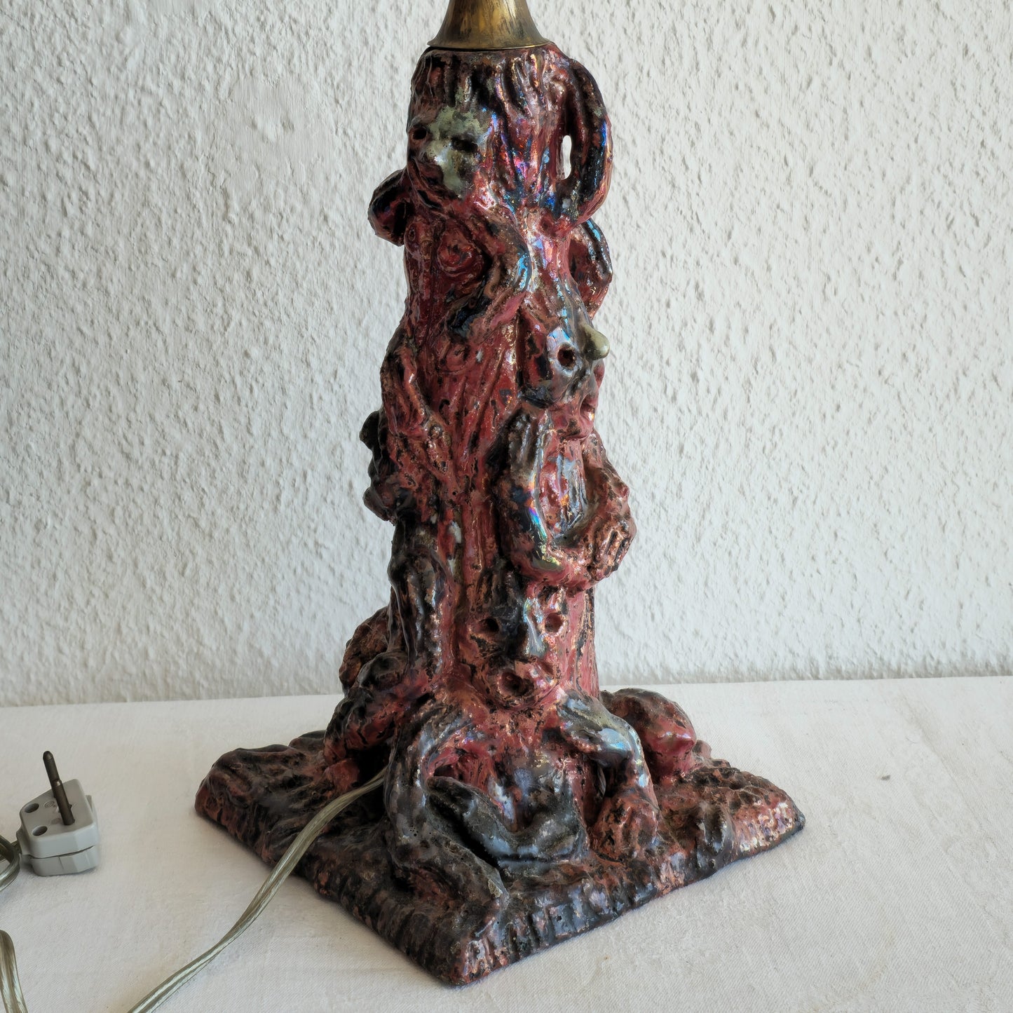 A UNIQUE THEODOR FRIESTAD (1876-1950) EGERSUNDS FAYANCEFABRIK SCULPTURAL CERAMIC LAMP | DATED 1938, 20TH CENTURY